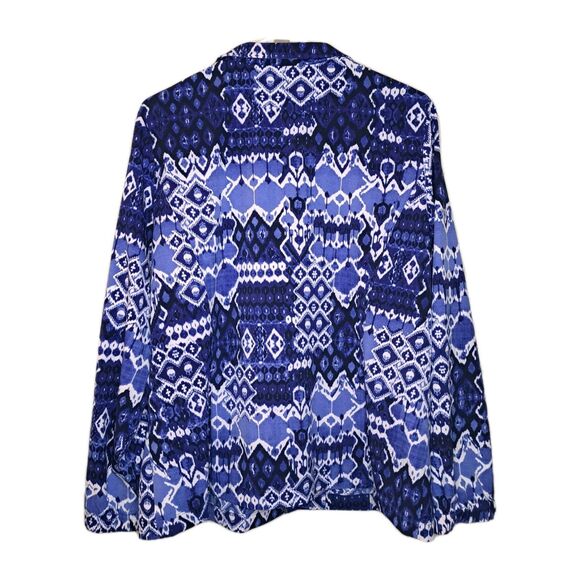 Chicos Zenergy Full Zip White Blue Lightweight Windbreaker Jacket Size 2 - Picture 7 of 9